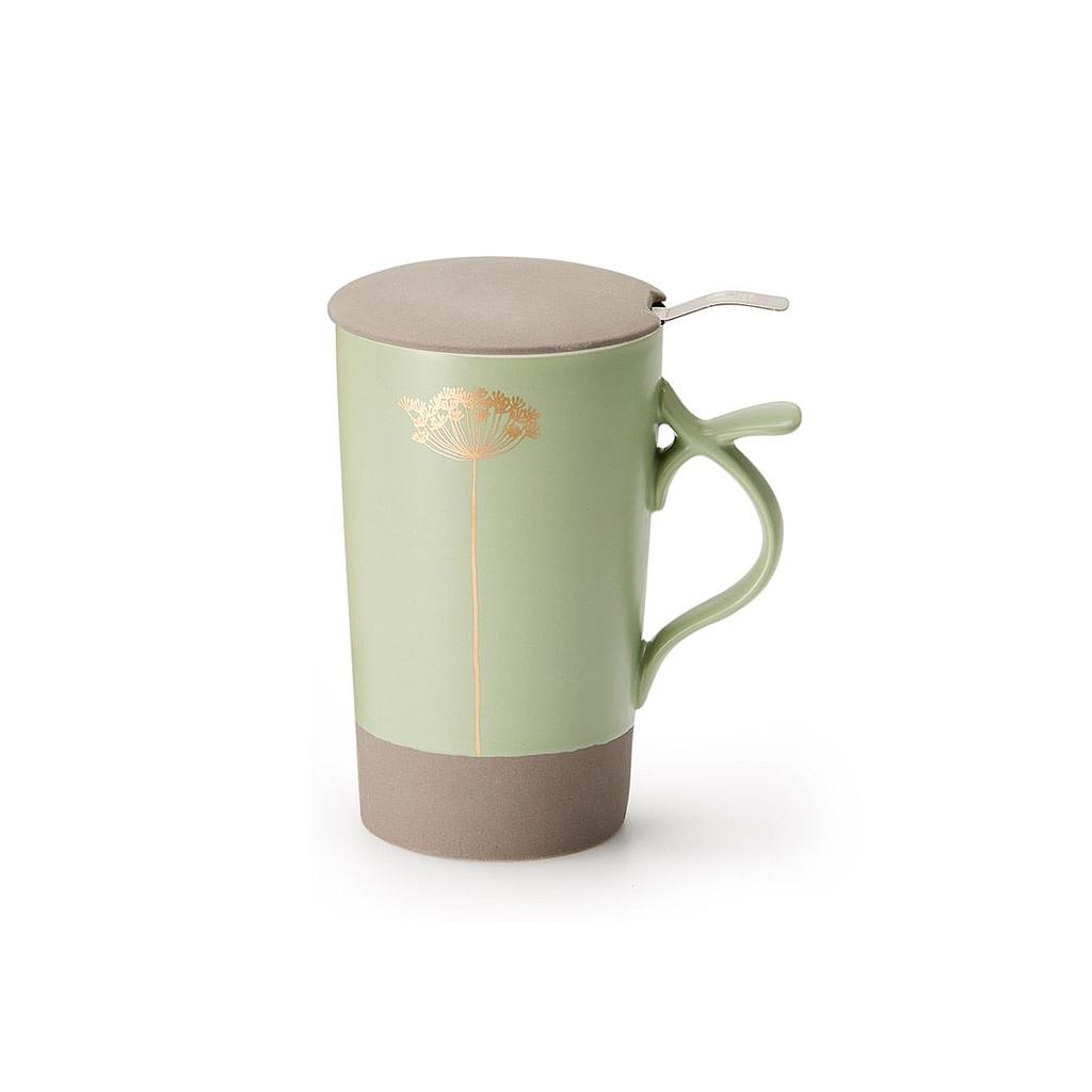 Teamug 0,4L mit Filter creme grün